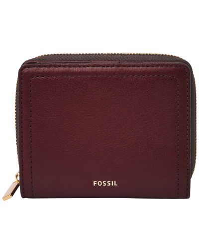 Fossil Radio Frequency Identification Logan Leather Mini Multifunction Wallet In Mahogany