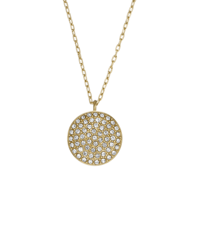 Fossil Sadie Glitz Disc Gold-tone Stainless Steel Chain Necklace