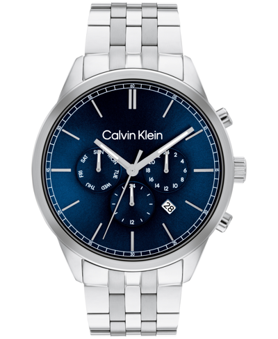 Calvin Klein Men's Multi-function Silver Stainless Steel Bracelet Watch 44mm