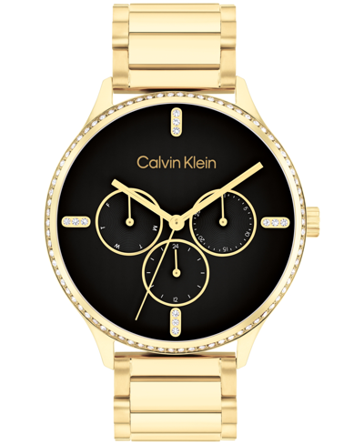 Calvin Klein Women's Multi-function Gold-tone Stainless Steel Bracelet Watch 38mm