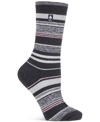 HEAT HOLDERS WOMEN'S ULTRA LITE HEATHER STRIPE CREW SOCKS