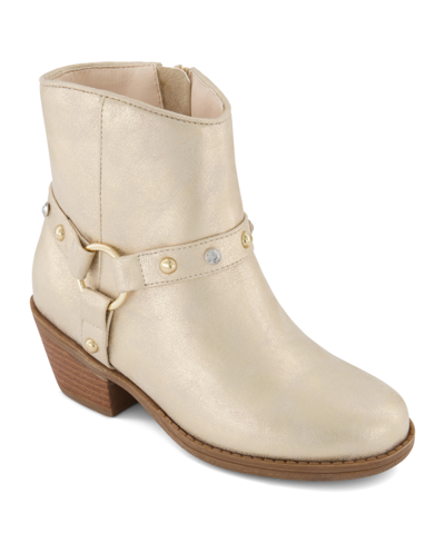 Jessica Simpson Big Girls Low Harness Boots In Gold-tone