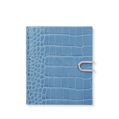 Smythson 2024 Premier Daily Fashion Diary With Slide In Mara In Nile Blue