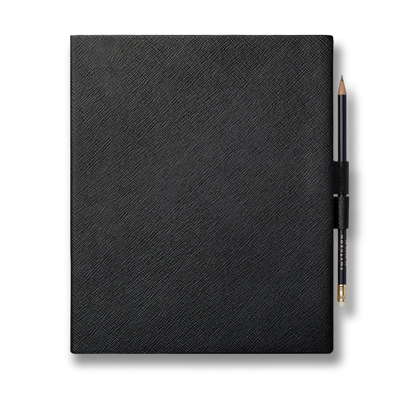 Smythson Portobello Sketchbook In Panama In Black