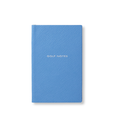 Smythson Golf Notes Panama Notebook In Nile Blue