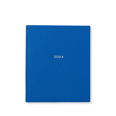 Smythson 2024 Premier Daily Fashion Diary In Panama In Lapis