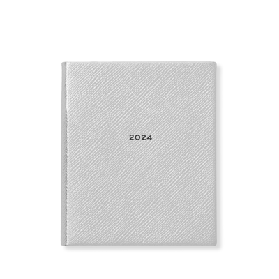 Smythson 2024 Premier Daily Fashion Diary In Panama In Silver
