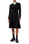 FRENCH CONNECTION JUDITH TIE WAIST LONG SLEEVE A-LINE DRESS