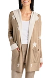 Splendid Sydney Reversible Hooded Cardigan In Camel/oat