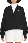 Nike Sportswear Phoenix Fleece Oversize Cardigan In Black/sail
