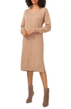 vince camuto exposed seam long sleeve sweater dress Vince Camuto Exposed Seam Long Sleeve Sweater Dress In Chocolate