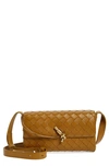 Bottega Veneta Andiamo Mini Intrecciato Leather Shoulder Bag In 7746 Acorn-muse Brass