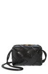 Bottega Veneta Loop Small Intrecciato Leather Crossbody Bag In 8425 Black-gold