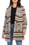 Karen Kane Striped Double Breasted Jacket In Stripe