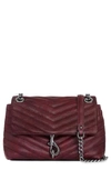 Rebecca Minkoff Edie Tweed Convertible Crossbody Bag In Garnet