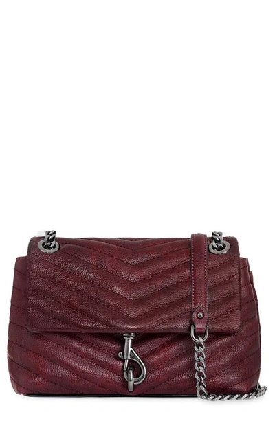 Rebecca Minkoff Edie Tweed Convertible Crossbody Bag In Garnet