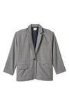 Brixton Axl Oversize Plaid Blazer In Black