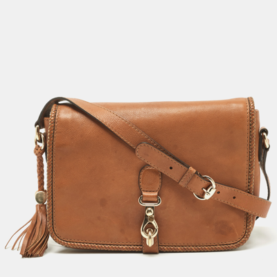 Pre-owned Gucci Brown Leather Medium Marrakech Shoulder Bag