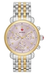 Michele Csx Two-tone Diamond Bracelet Watch, 38mm In 2t Silver/ Gold