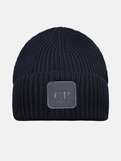 C.p. Company Navy Wool Beanie