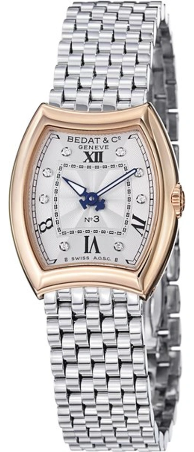 Bedat No 3 Silver Diamond Dial Ladies Watch 305.401.109 In Gold / Rose / Rose Gold / Silver