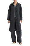 Vince Recyled Wool Blend Coat In Heather Charcoal