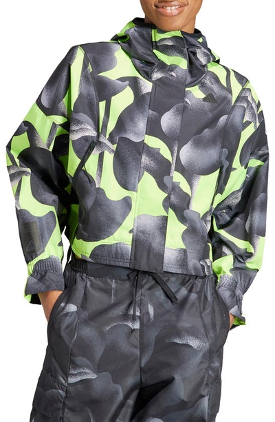 Adidas Originals City Escape Zip Hooded Jacket In White/grey/grey/carbon
