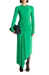 A.l.c Adeline Asymmetric Ruched Stretch Maxi Dress In Fern