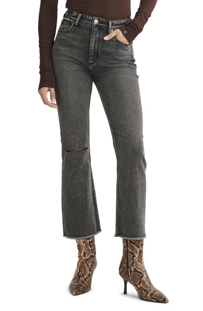 Rag & Bone Casey Serwholes High-rise Ankle Flare Jean In Serephina With Holes