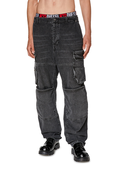 Diesel Straight Jeans In Black