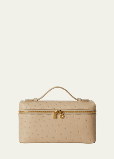 EXTRA POCKET L19 IN WHITE OSTRICH LEATHER main image 1