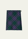 Burberry Check Print Kilt With Belted Detail In Deep Royal Ip Che