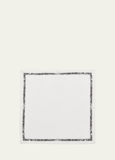 Kim Seybert Impression Napkin In White/gunmetal