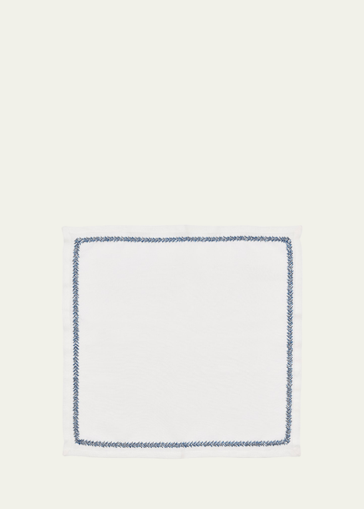 Kim Seybert Jardin Napkin In White/blue