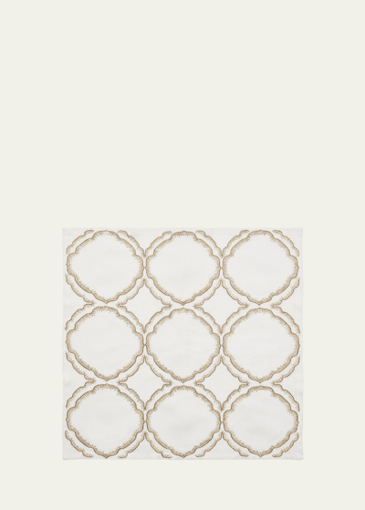 Kim Seybert Daydream Napkin In White/gold/silver