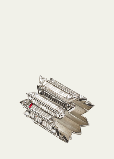 Baccarat X Kim Seybert Etoile Napkin Rings, Set Of 4 In Silver/crystal