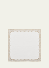 Kim Seybert Frame Linen Napkin In White/gold/silver