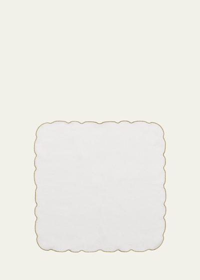 Kim Seybert Luminance Napkin In White/gold