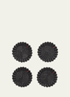 Baccarat X Kim Seybert Etoile Black Coasters, Set Of 4 In Black