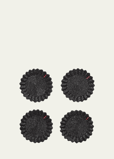 Baccarat X Kim Seybert X Baccarat Etoile Black Coasters, Set Of 4