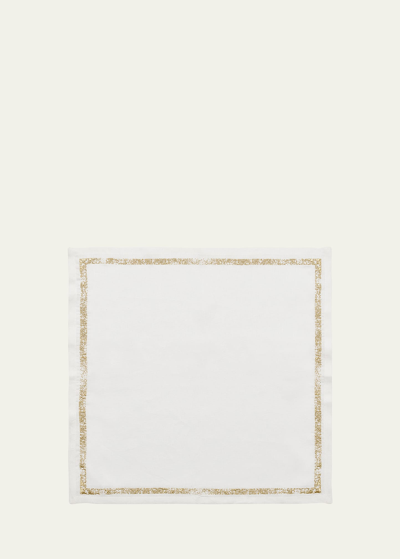 Kim Seybert Impression Napkin In White/gold