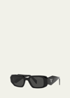 Prada Rectangle-frame Sunglasses In Black