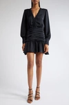 Ramy Brook Women's Faith Satin Ruched Mini Dress In Black