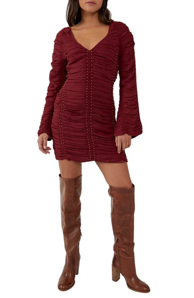 Free People Western Romance Mini Dress In Red