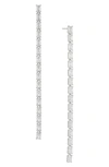 Nadri A La Carte Long Linear Drop Earrings In Rhodium Plated Or 18k Gold Plated In Silver