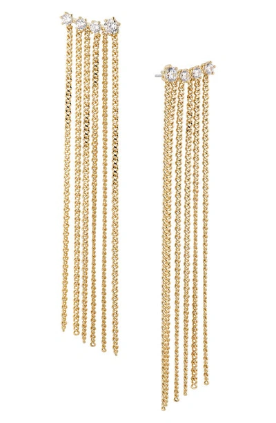 Nadri Cleo Fringe Earrings In Gold