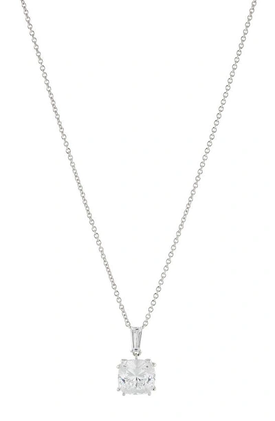 Nadri A La Carte Cushion Pendant Necklace In Rhodium Plated Or 18k Gold Plated, 16 In Silver