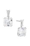 Nadri A La Carte Cushion Drop Earrings In Rhodium Plated Or 18k Gold Plated