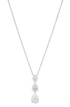 Nadri Chiara Pear Shape Drop Pendant Necklace, 16 In Silver