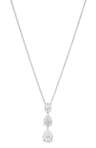 Nadri Chiara Pear Shape Drop Pendant Necklace, 16 In Silver
